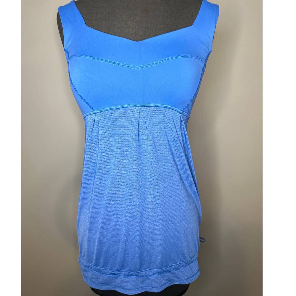 LULULEMON Tank‎ Top Women’s Size 4 Blue With Drawstring On Side - sz 4